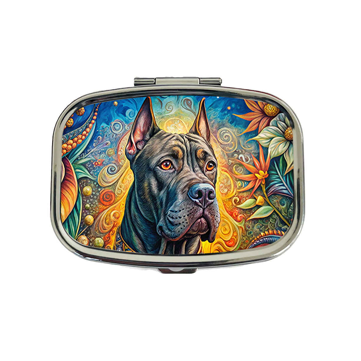 Cane Corso Dog Bohemian Art Travel Pill Box Case