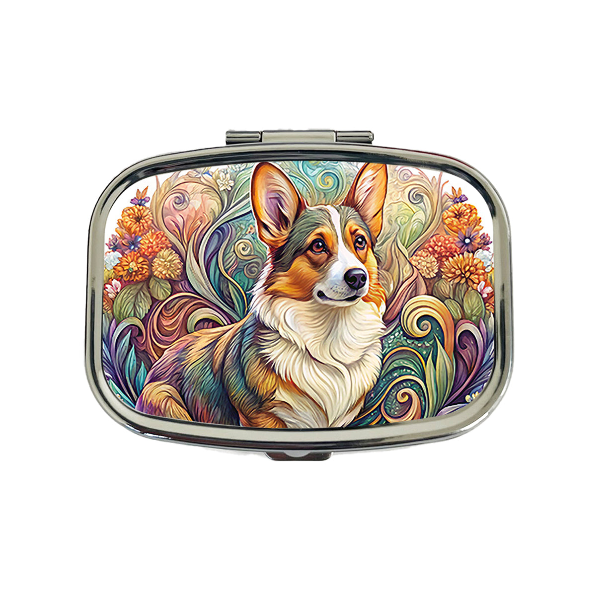 Cardigan Welsh Corgi Dog Art Nouveau Travel Pill Box Case