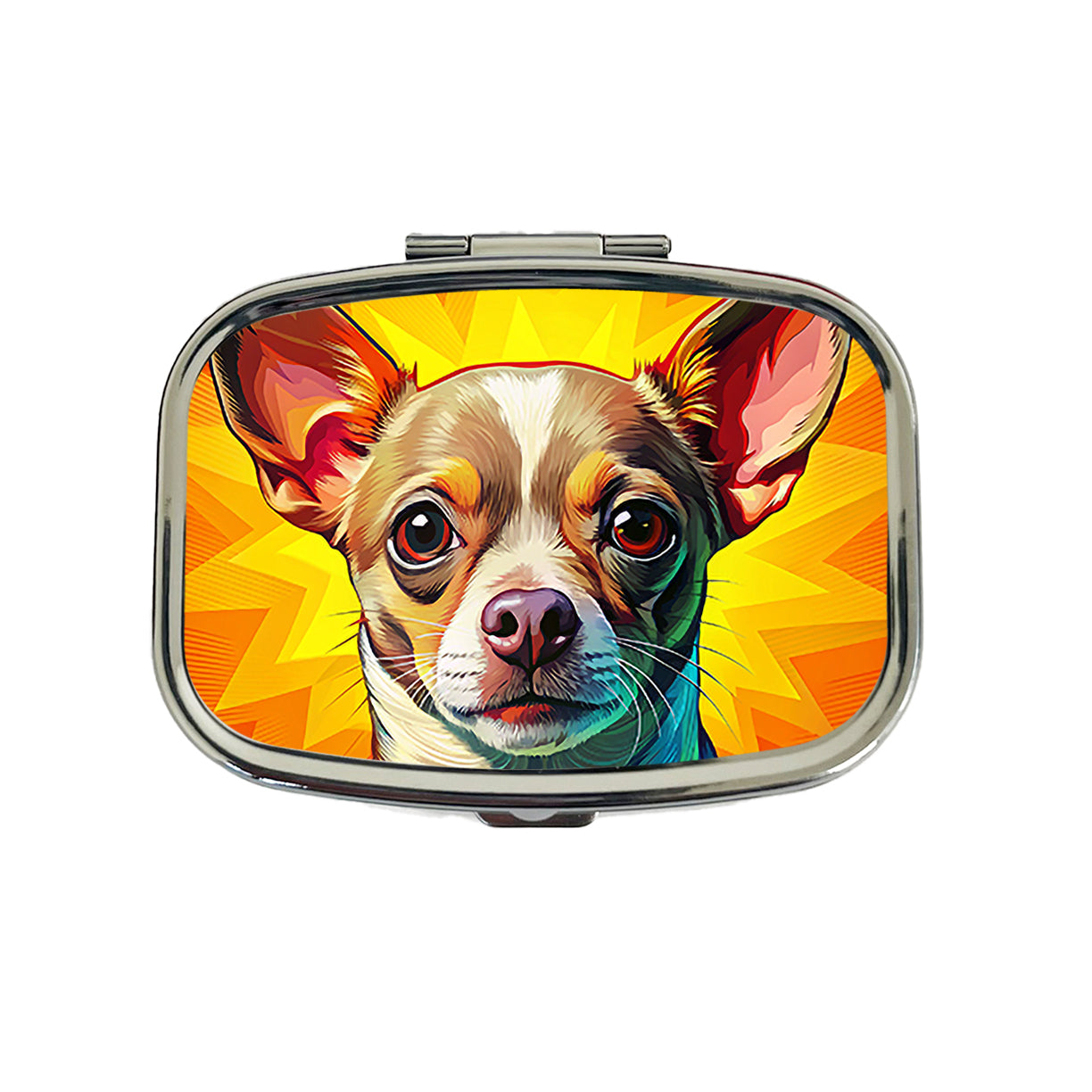 Chihuahua Dog Pop Art Travel Pill Box Case