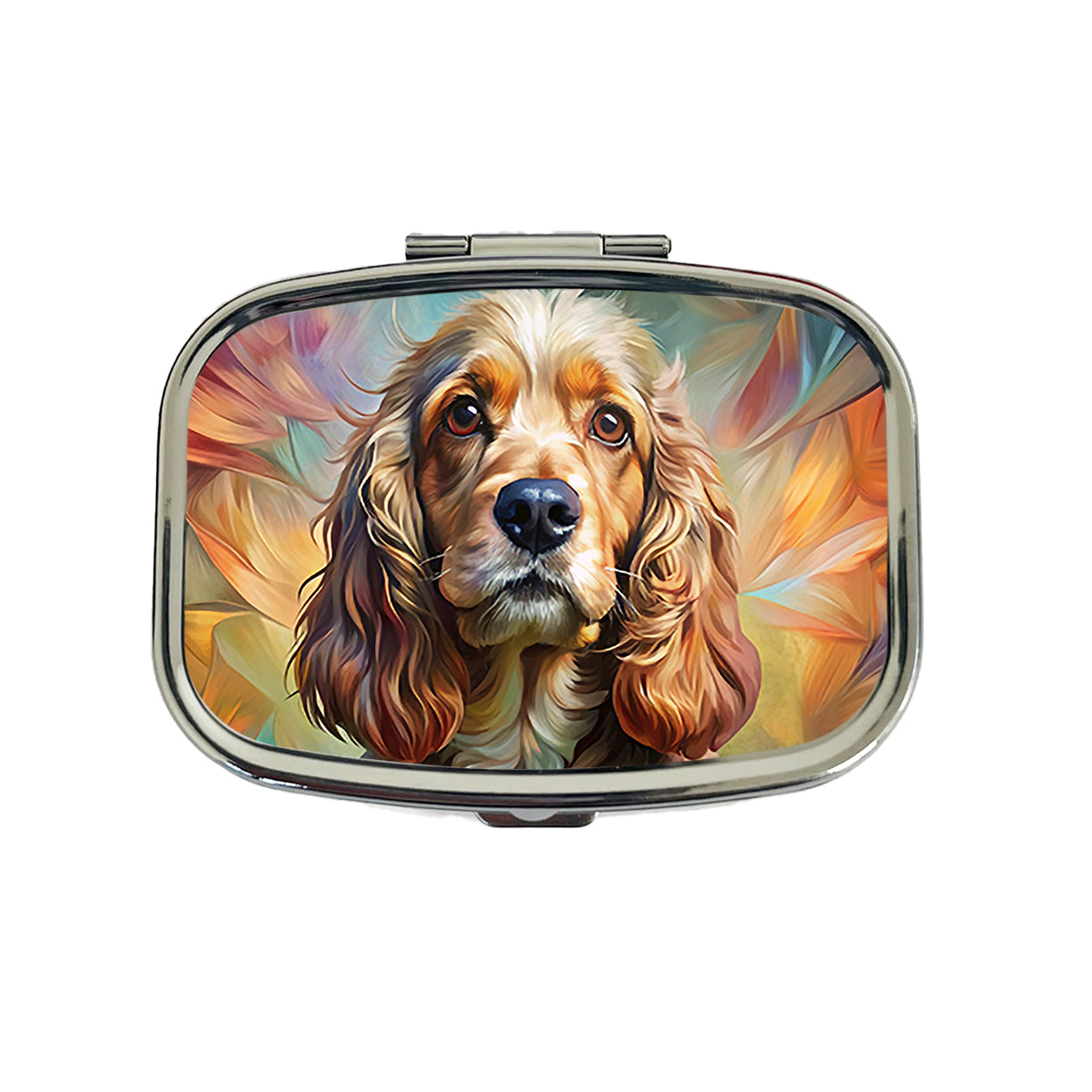 Cocker Spaniel Dog Abstract Art Travel Pill Box Case