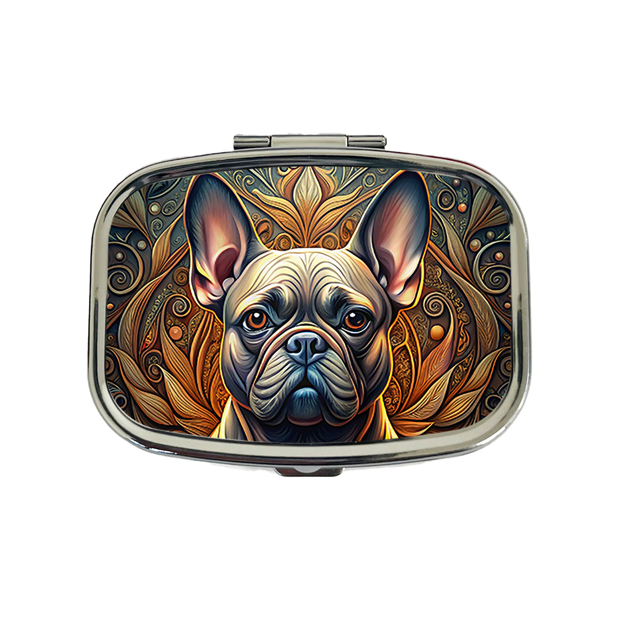 French Bulldog Frenchie Dog Art Nouveau Travel Pill Box Case