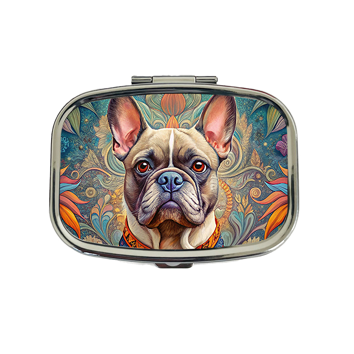 French Bulldog Frenchie Dog French Bohemian Art Travel Pill Box Case
