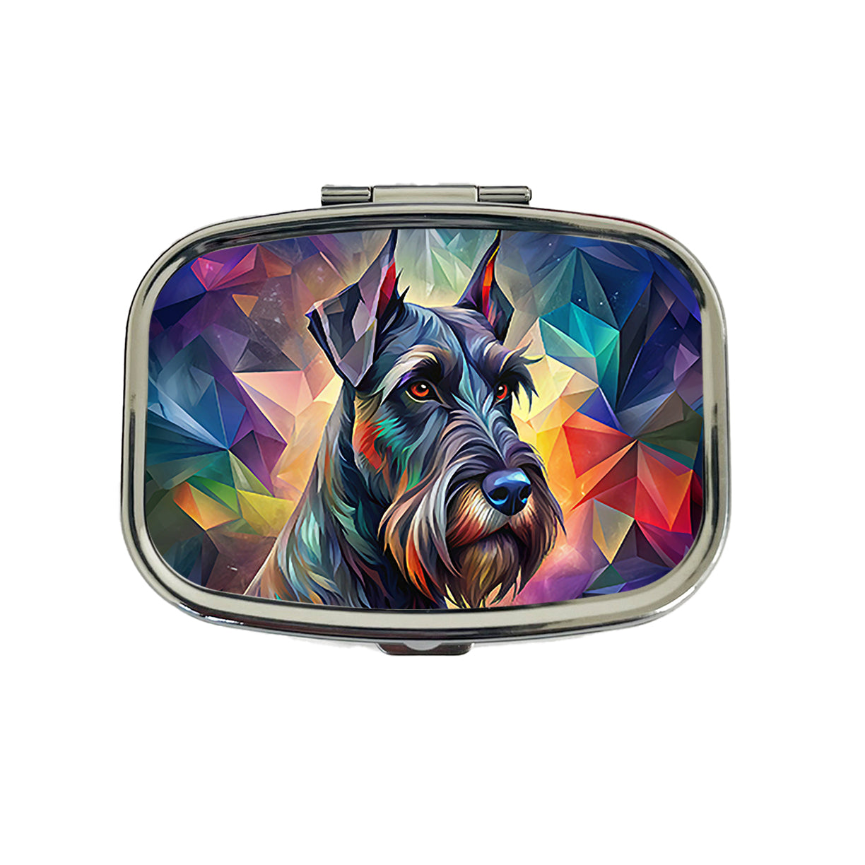 Giant Schnauzer Dog Abstract Stylized Art Travel Pill Box Case