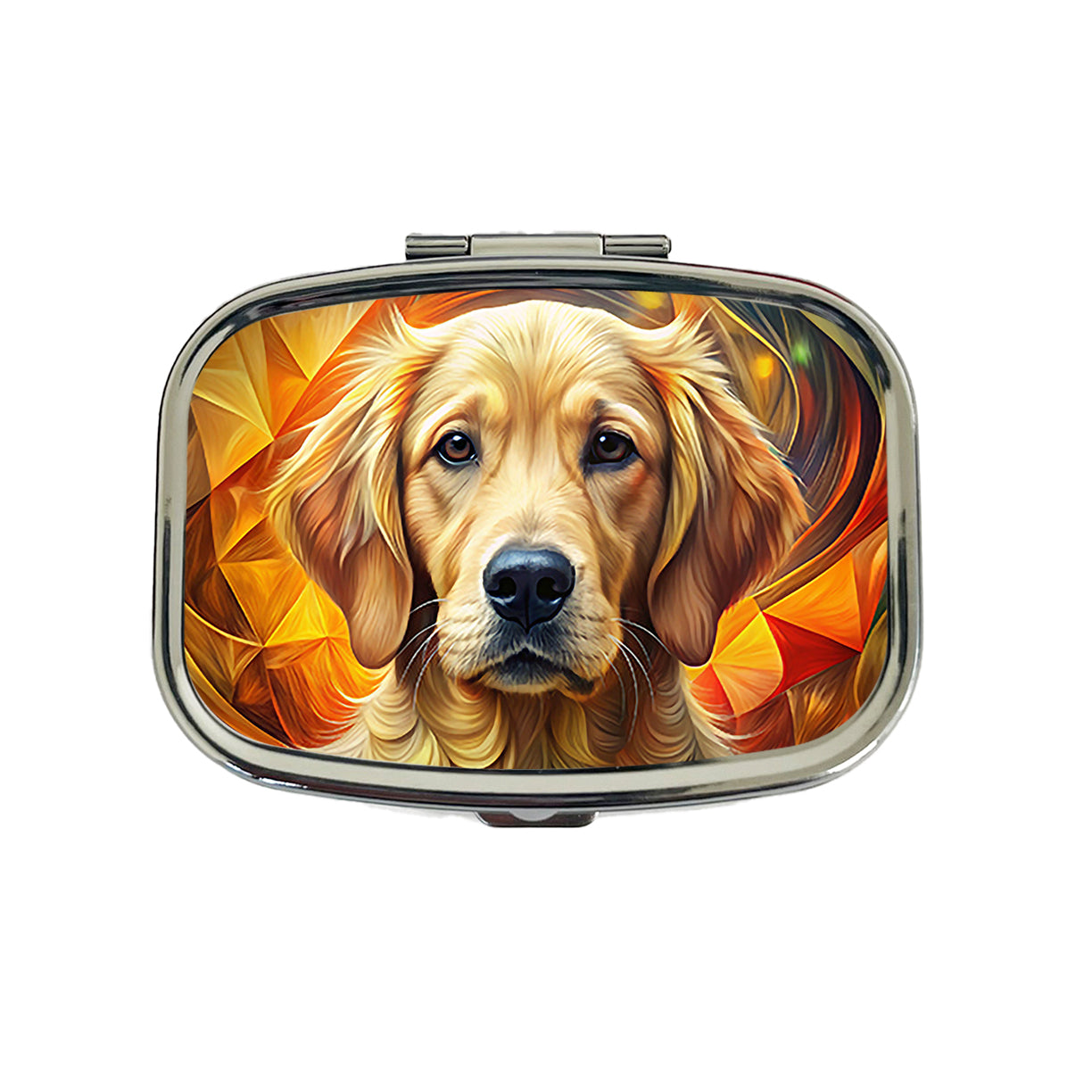 Golden Retriever Dog Abstract Art Travel Pill Box Case