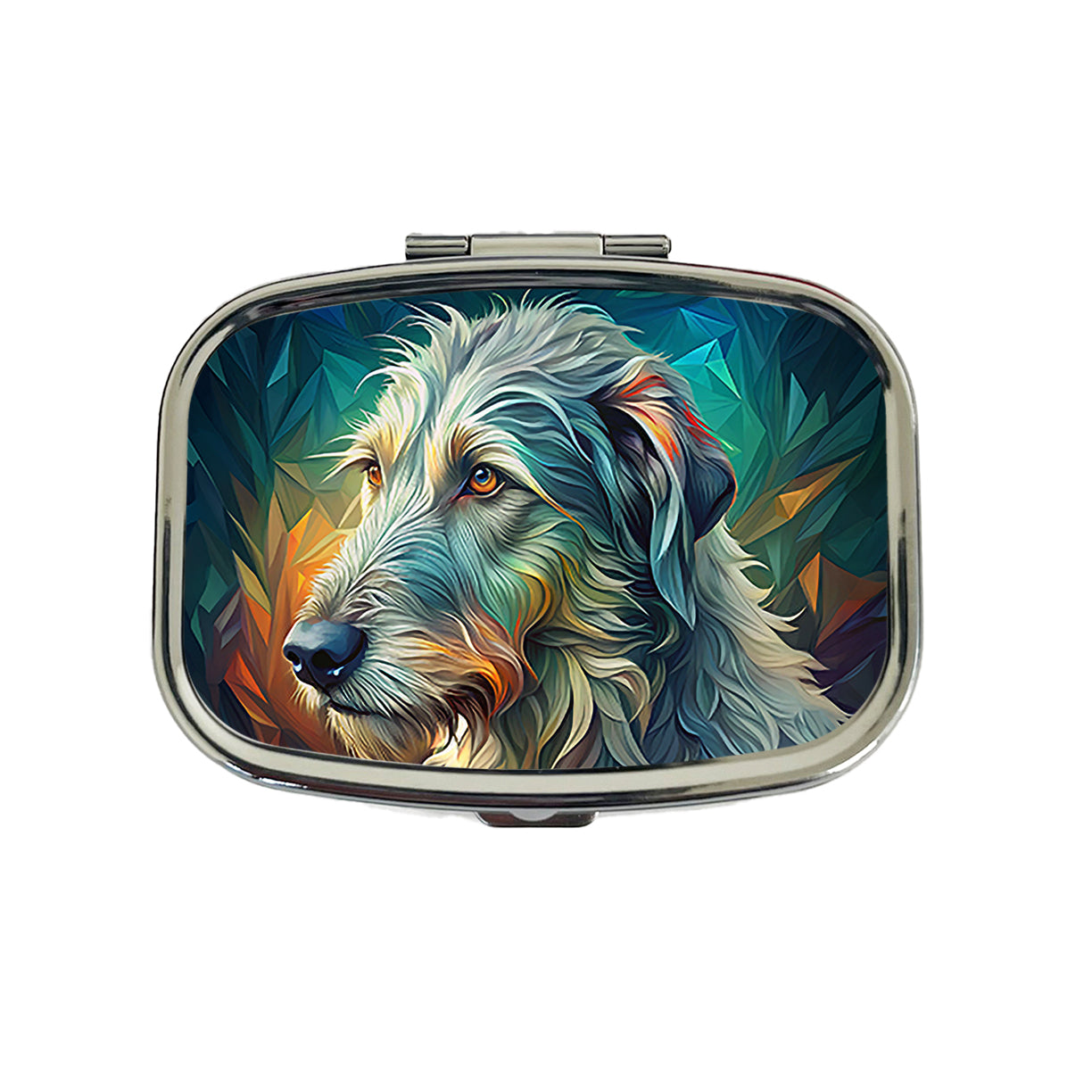 Irish Wolfhound Dog Abstract Stylized Art Travel Pill Box Case