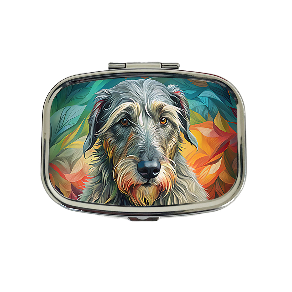 Irish Wolfhound Dog Contemporary Art Travel Pill Box Case