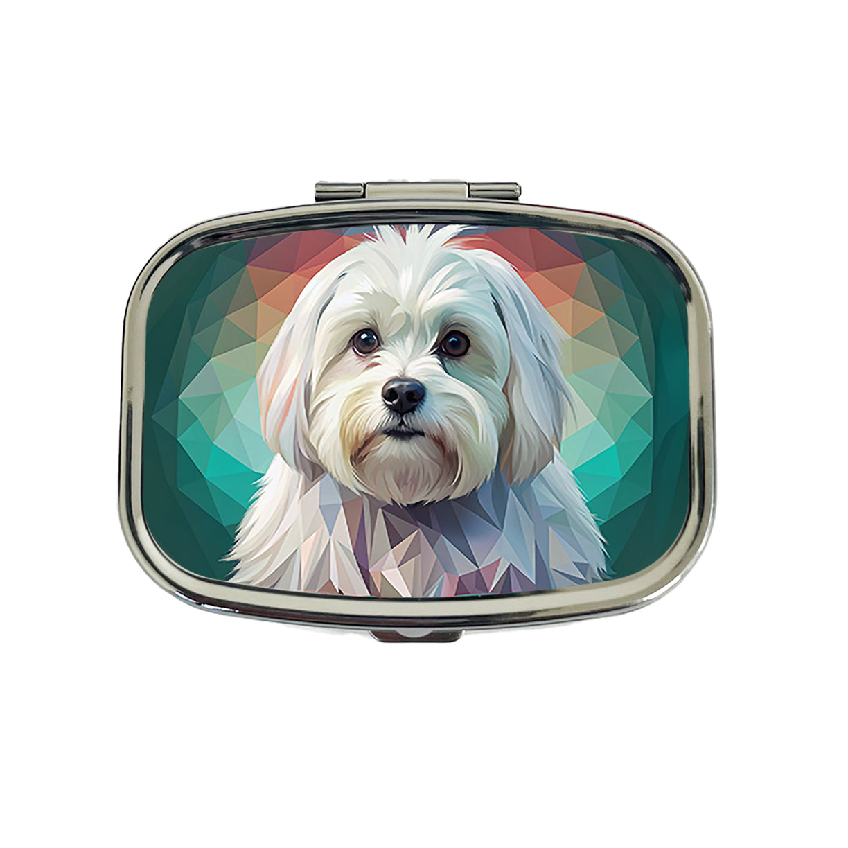 Maltese Dog Contemporary Art Travel Pill Box Case