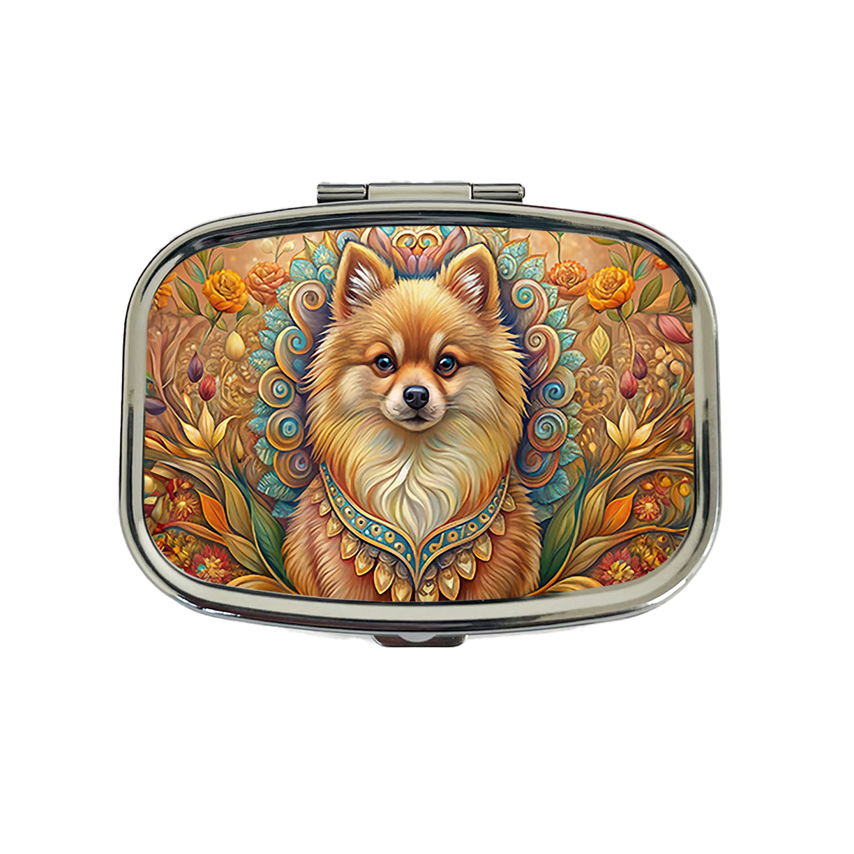Pomeranian Dog Art Nouveau Travel Pill Box Case