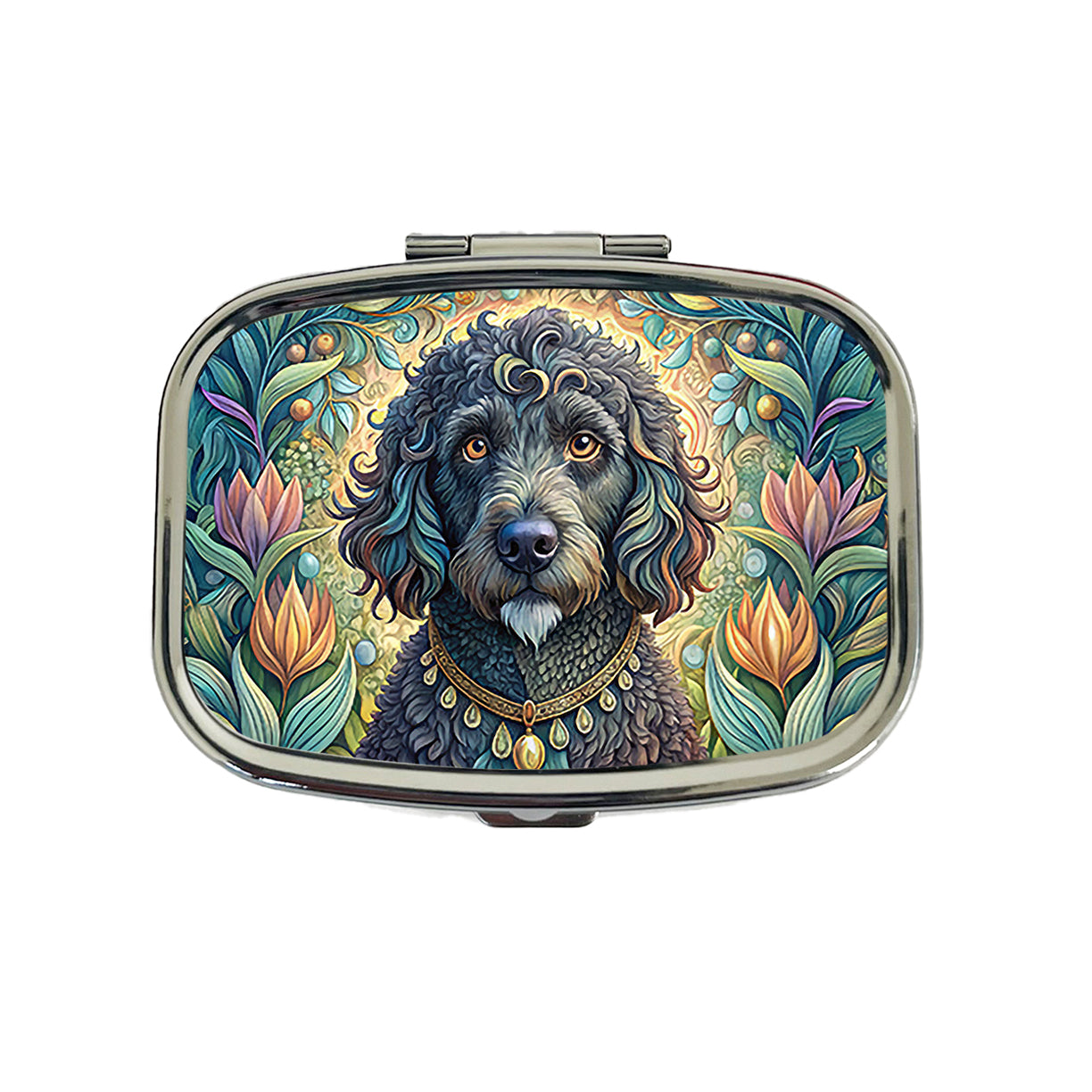 Portuguese Water Dog Art Nouveau Travel Pill Box Case