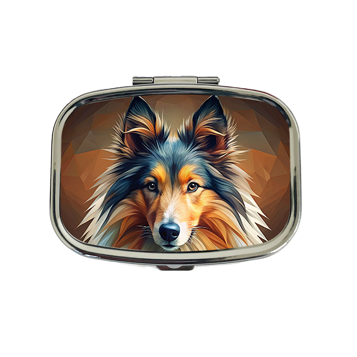 Shetland Sheepdog Sheltie Dog Abstract Stylized Art Travel Pill Box Case
