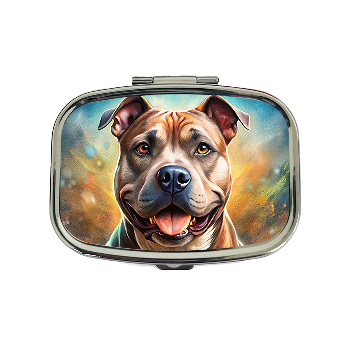 Staffordshire Bull Terrier Staffy Dog Illustration Travel Pill Box Case