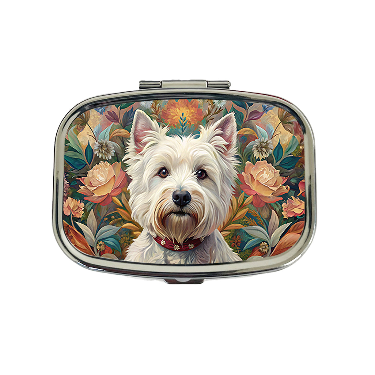 West Highland White Terrier Westie Dog French Bohemian Art Travel Pill Box Case