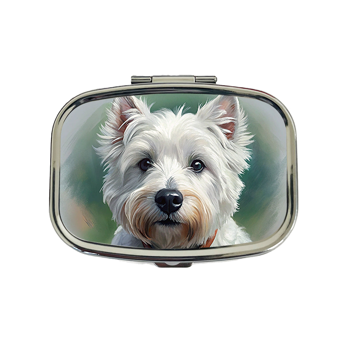 West Highland White Terrier Westie Dog Illustration Travel Pill Box Case