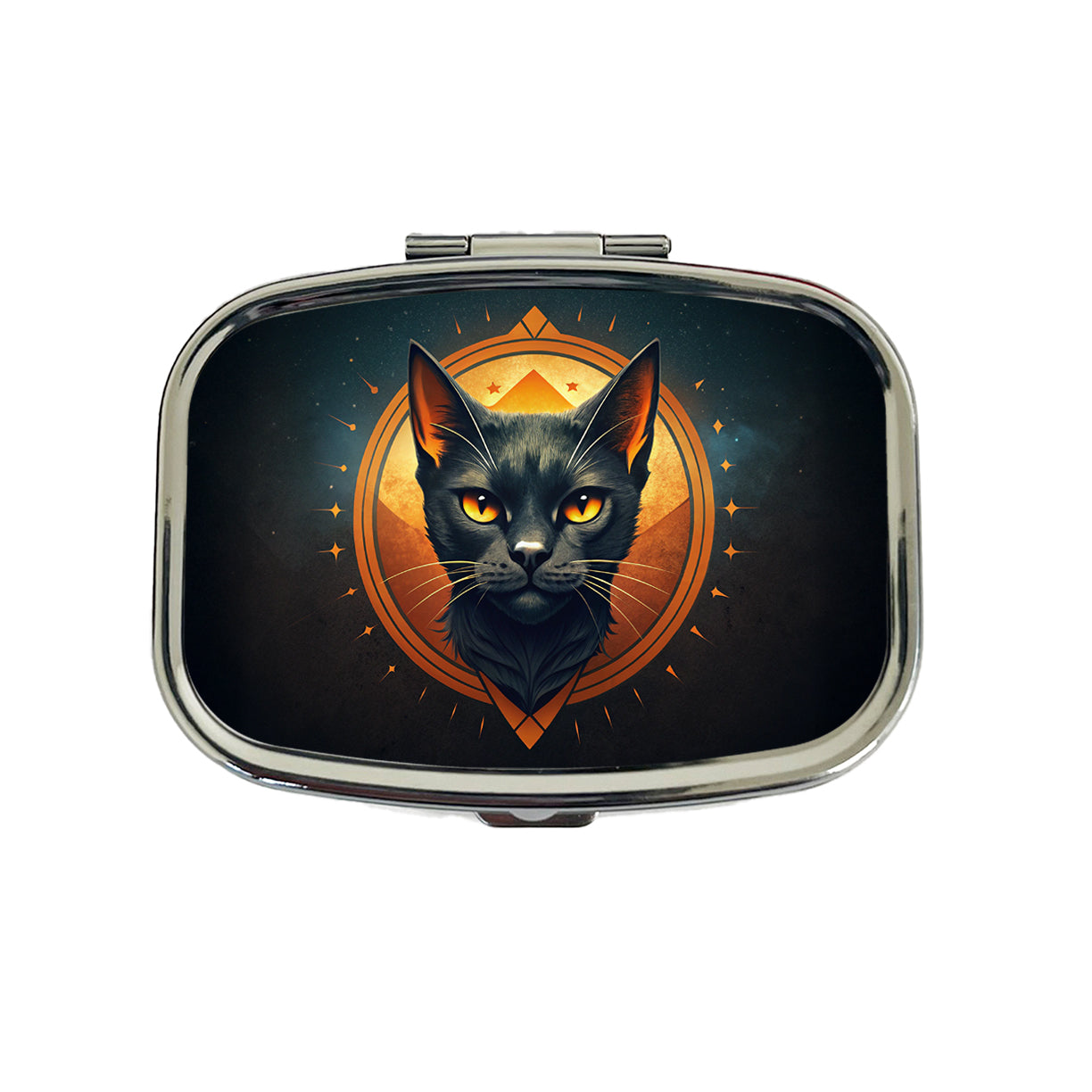 Noir Black Cat Design Travel Pill Box Case