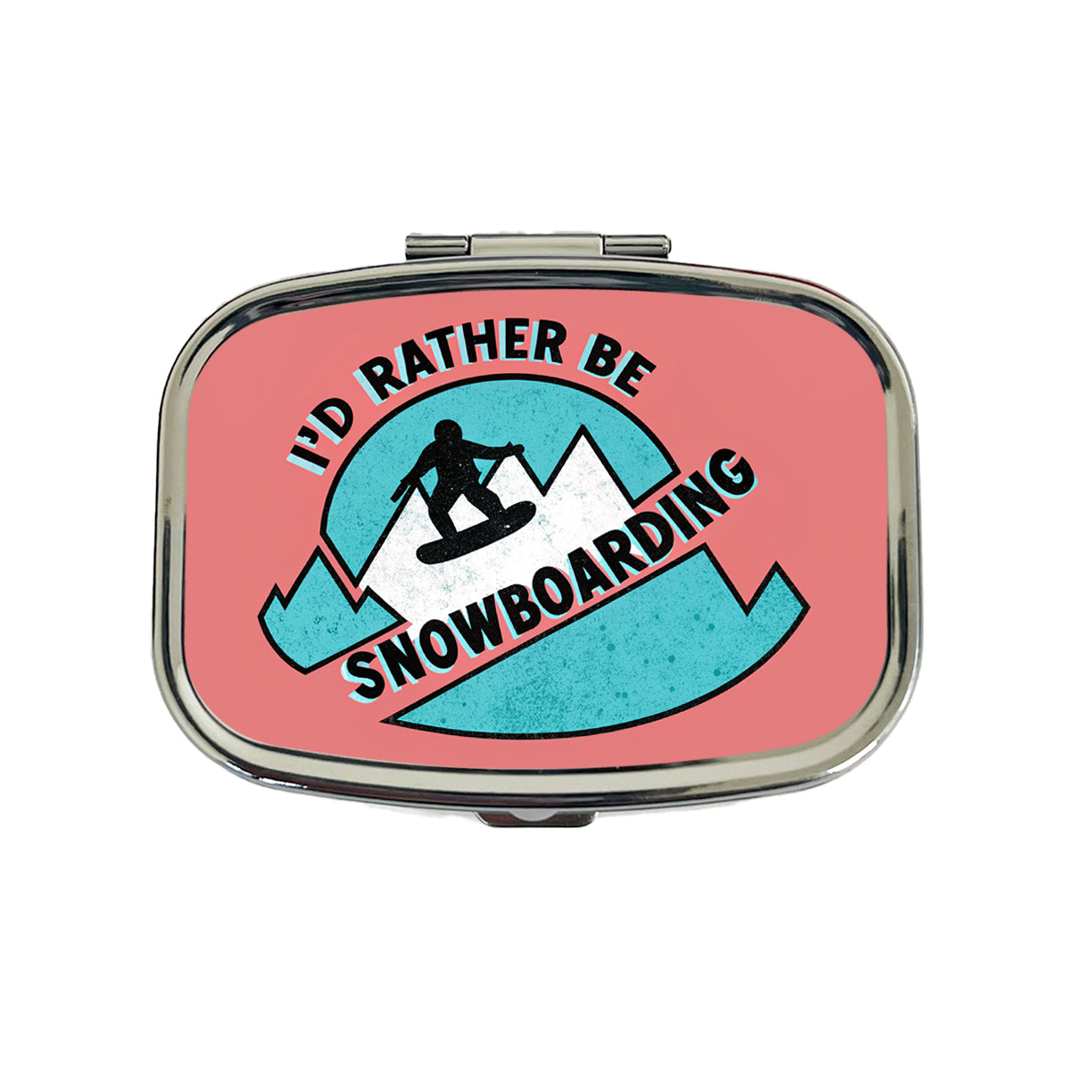 I'd Rather Be Snow Boarding Travel Pill Box Case