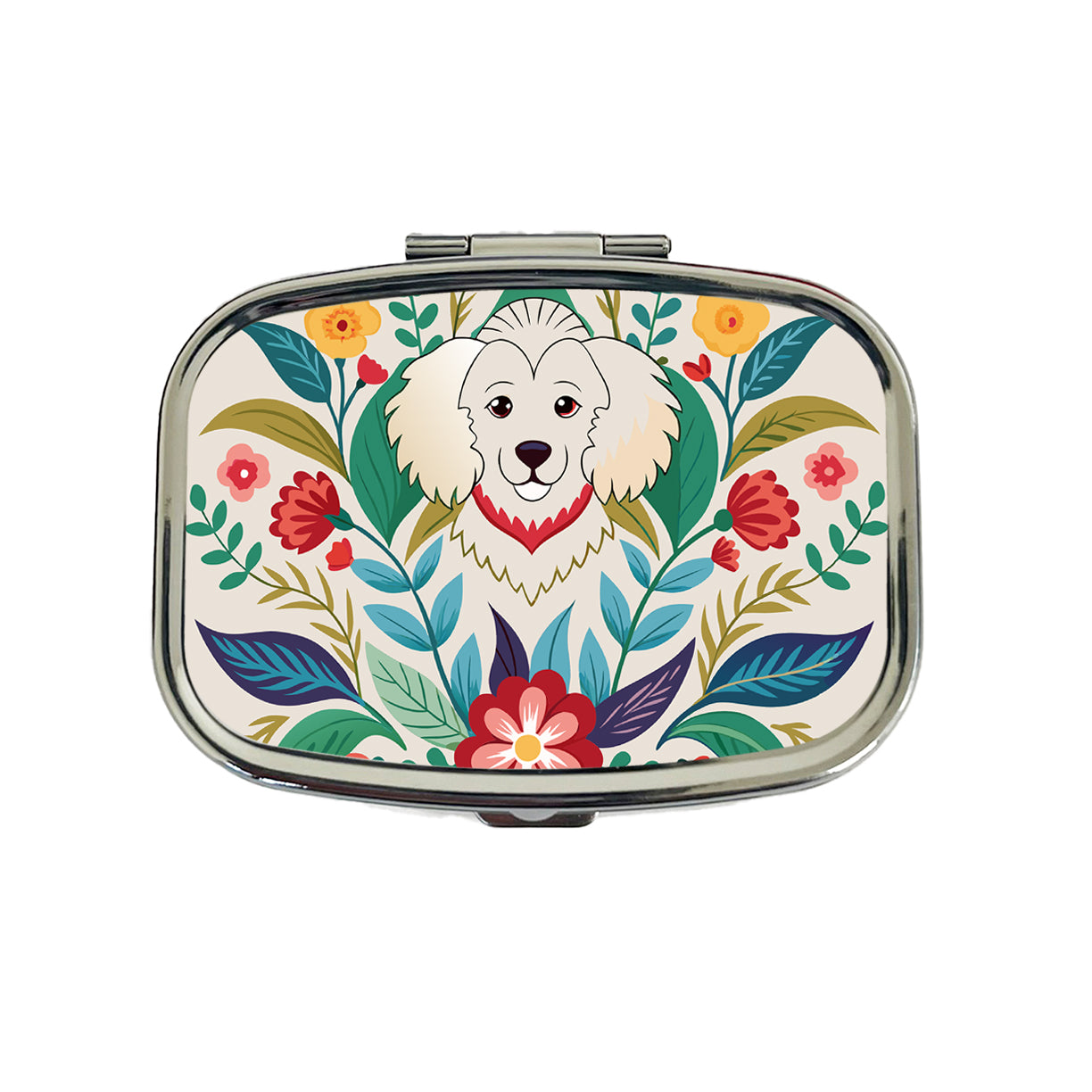 Cavachon Floral Motif Dog Travel Pill Box Case