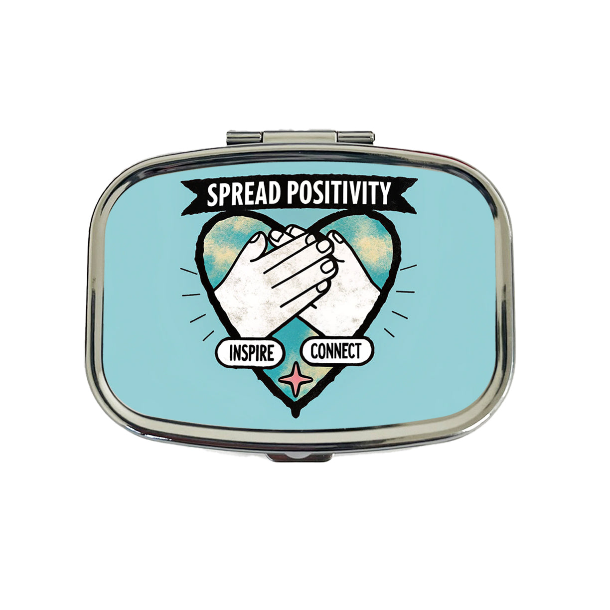 Spread Positivity Blue Travel Pill Box Case