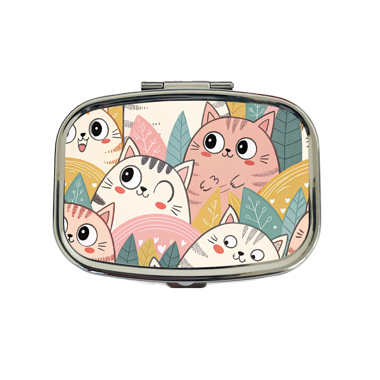 Lots Of Kawaii Adorable Cats Travel Pill Box Case