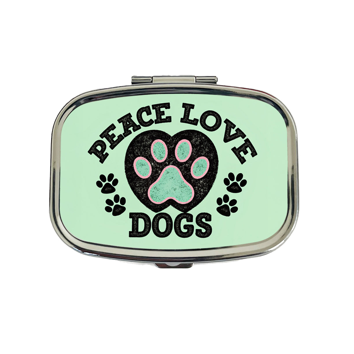 Peace Love Dogs Cute Travel Pill Box Case