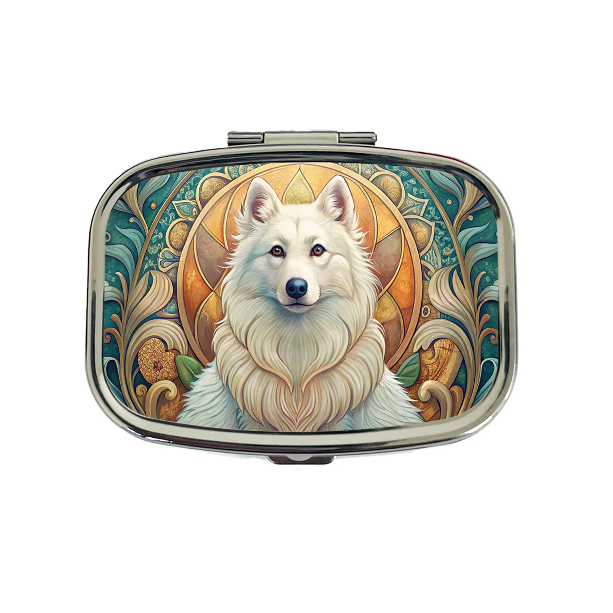 American Eskimo Dog Art Nouveau Travel Pill Box Case