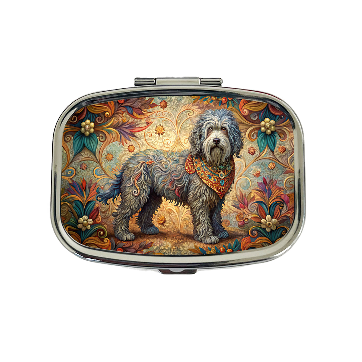 Barbet Dog Art Nouveau Travel Pill Box Case