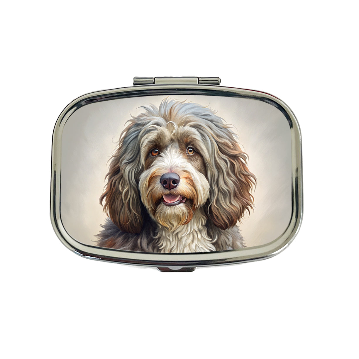 Barbet Dog Illustration Travel Pill Box Case