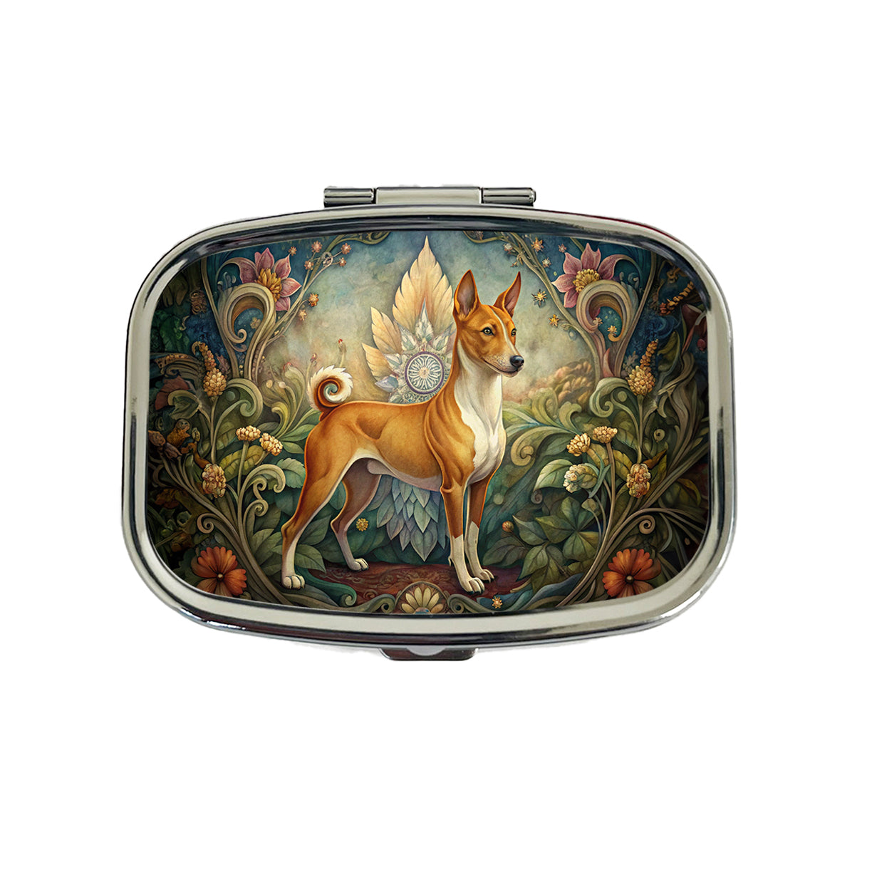 Basenji Dog Art Nouveau Travel Pill Box Case