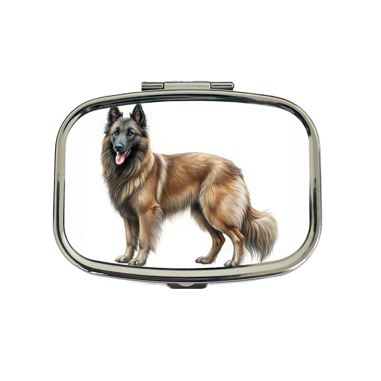 Belgian Tervuren Dog Illustration Travel Pill Box Case
