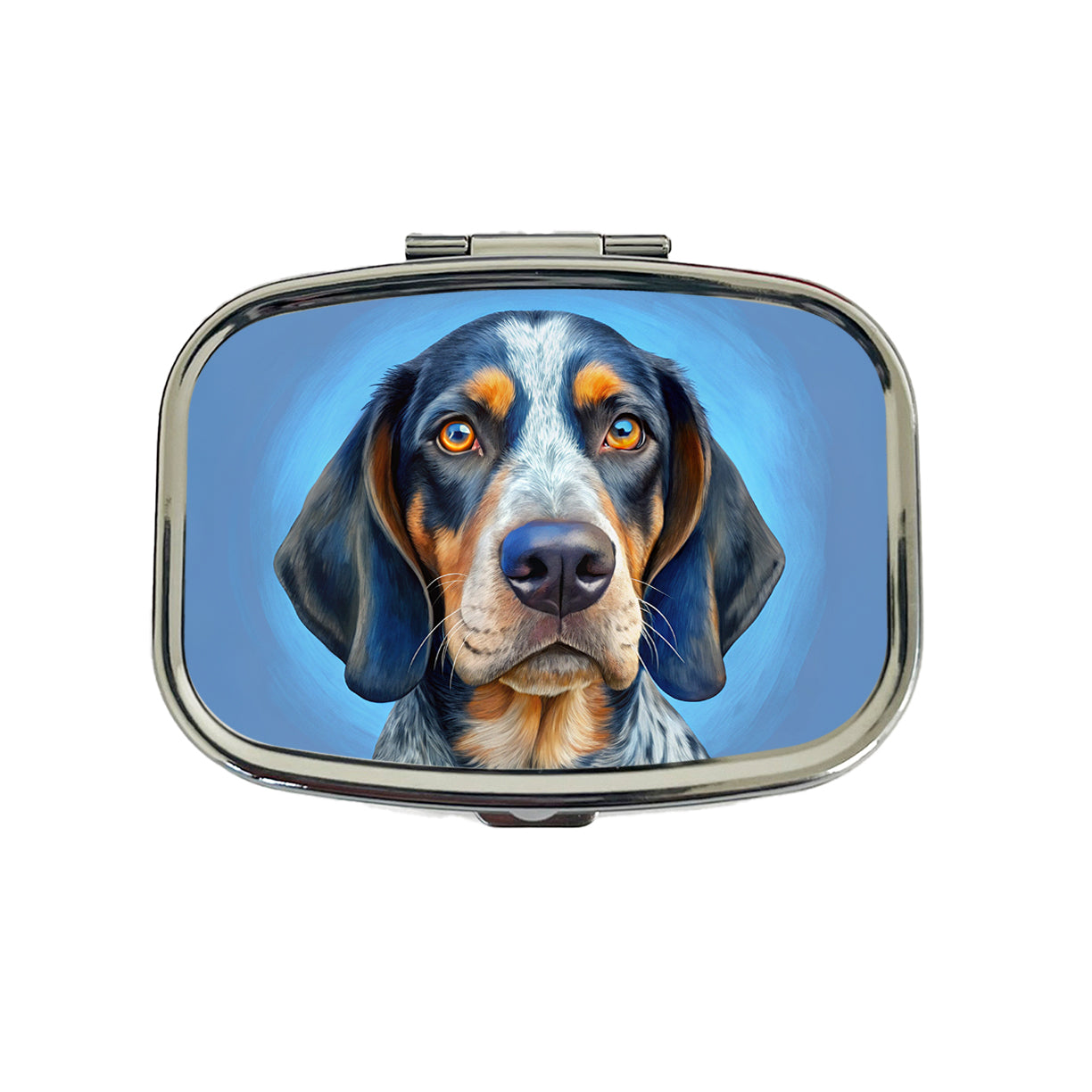 Bluetick Coonhound Dog Illustration Travel Pill Box Case