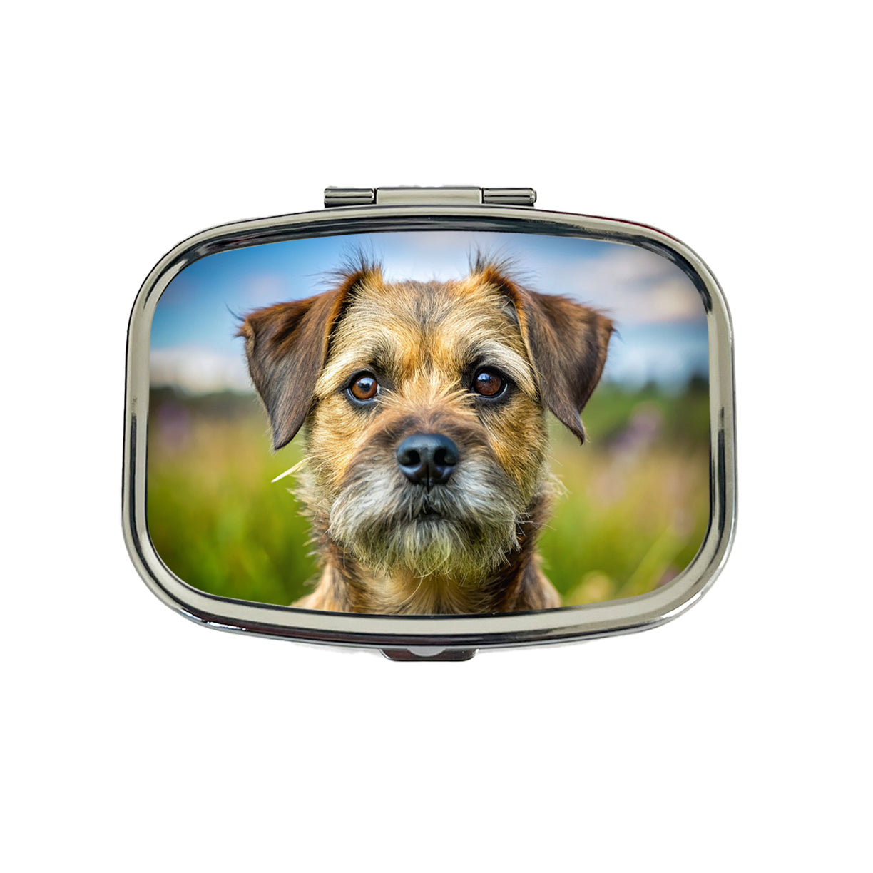 Border Terrier Dog Photo Travel Pill Box Case
