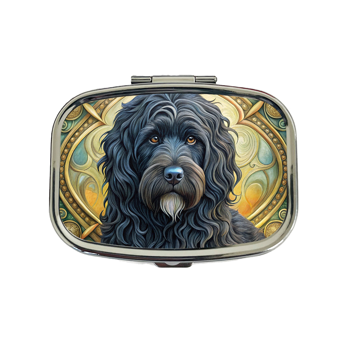 Bouviers Des Flandres Dog Art Nouveau Travel Pill Box Case