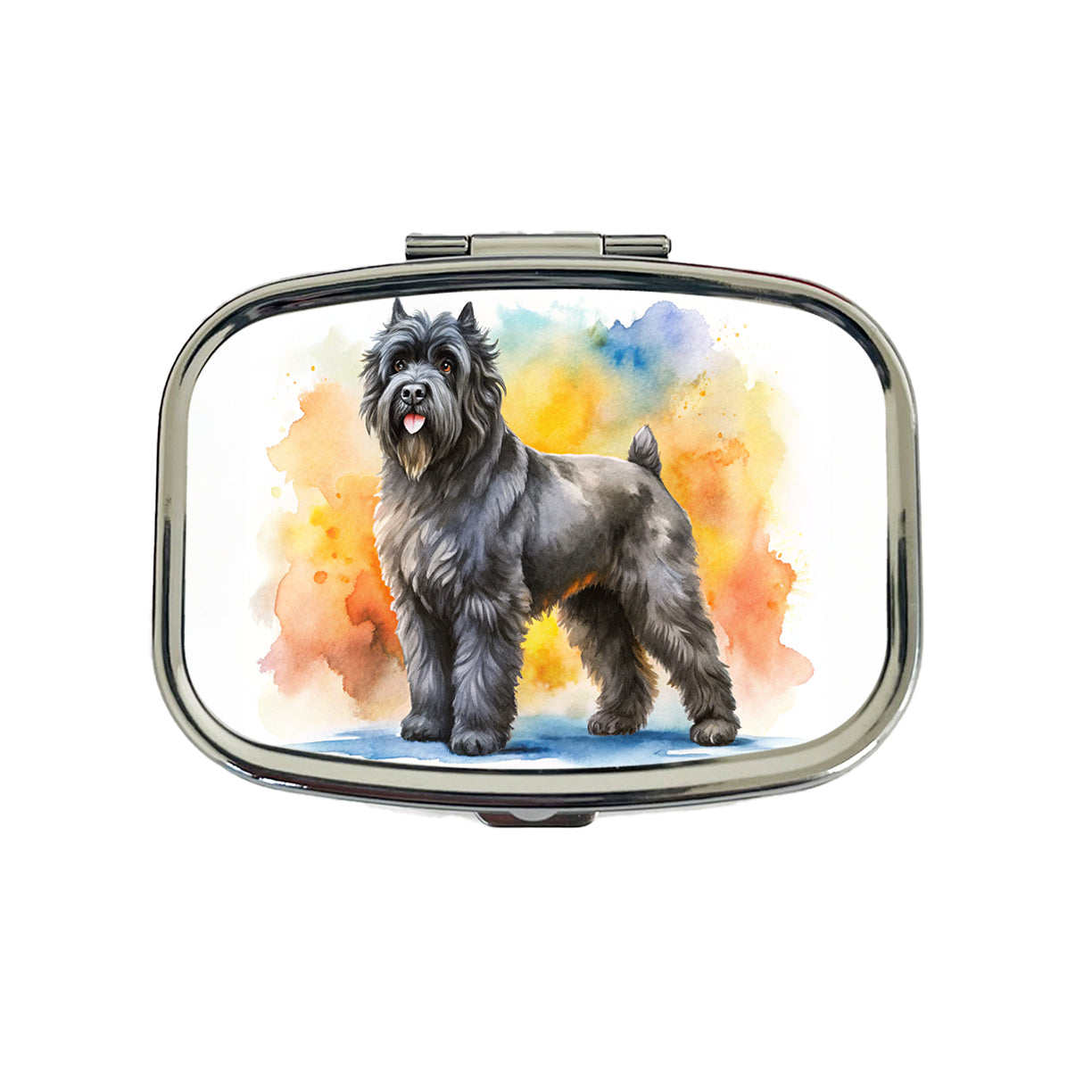 Bouviers Des Flandres Dog Watercolor Style Travel Pill Box Case