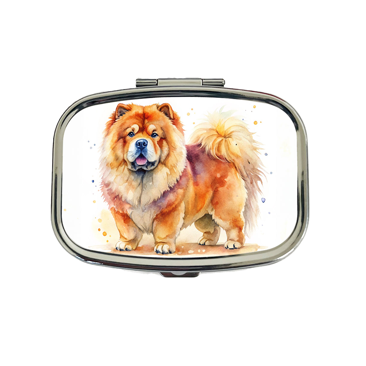 Chow Chow Dog Watercolor Style Travel Pill Box Case