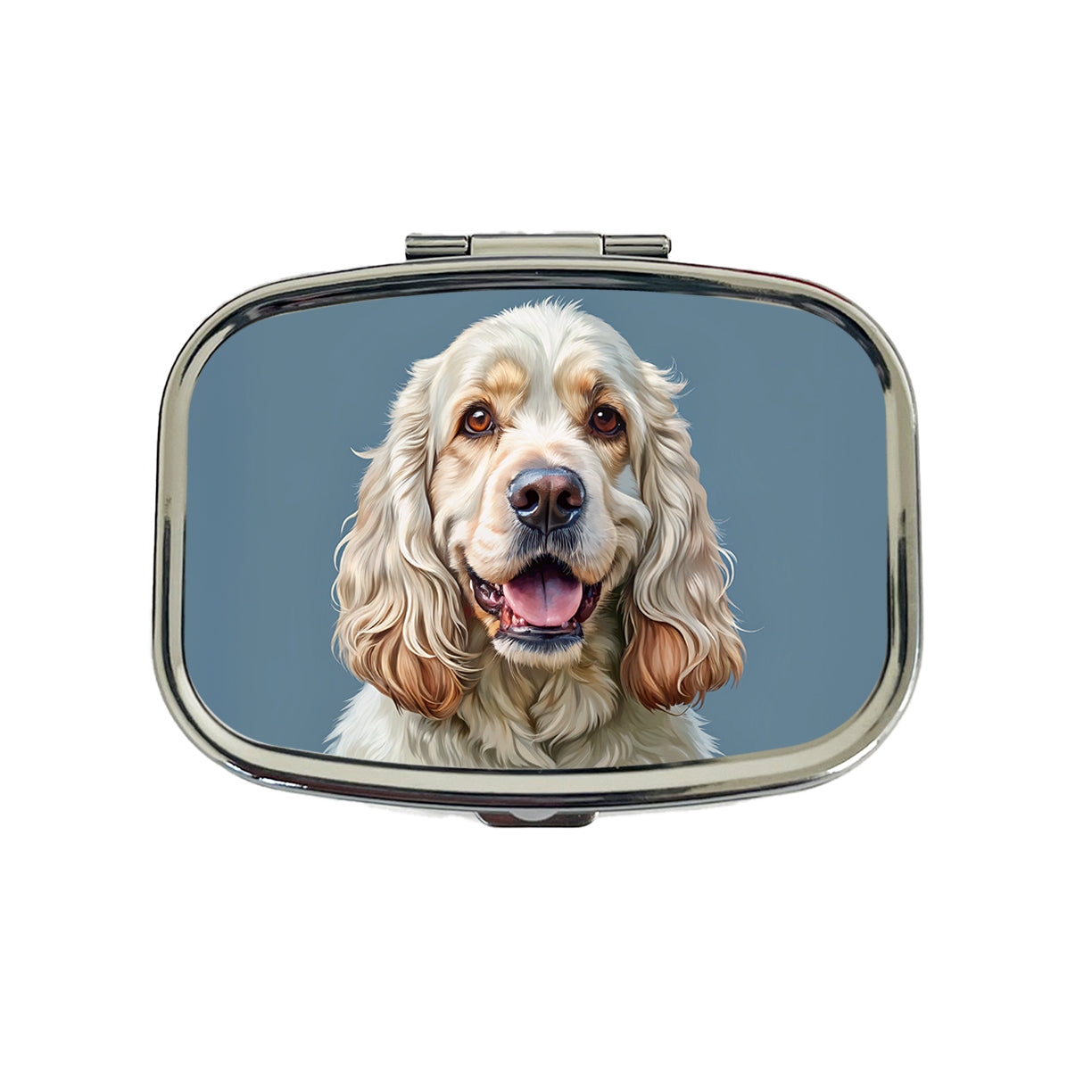 Clumber Spaniel Dog Illustration Travel Pill Box Case