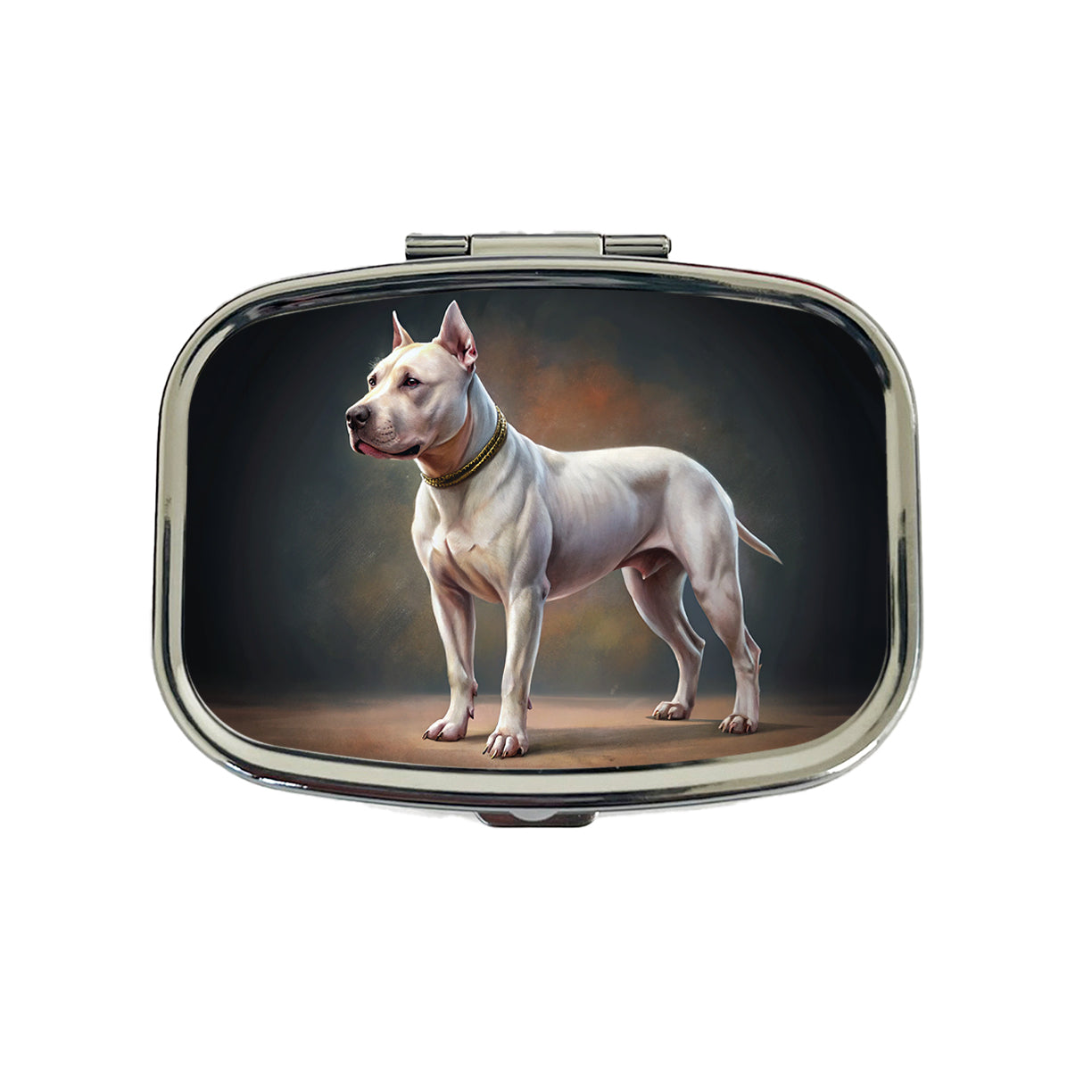 Dogo Argentino Dog Illustration Travel Pill Box Case