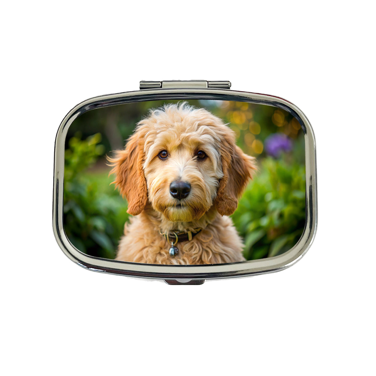 Goldendoodle Dog Photo Travel Pill Box Case