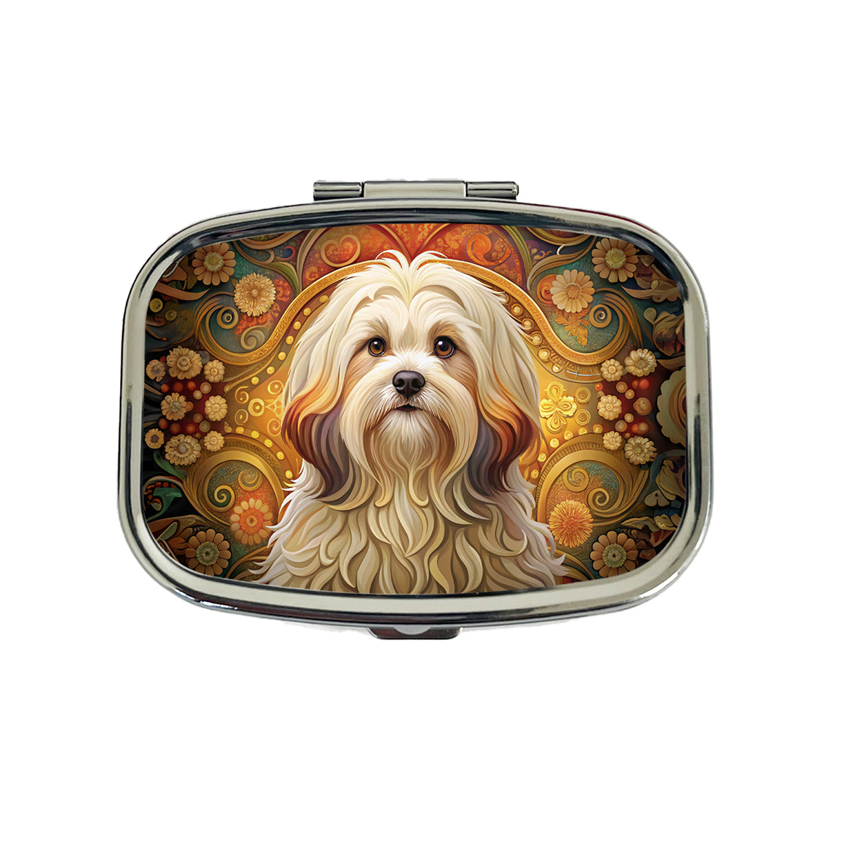 Lhasa Apso Dog Art Nouveau Travel Pill Box Case