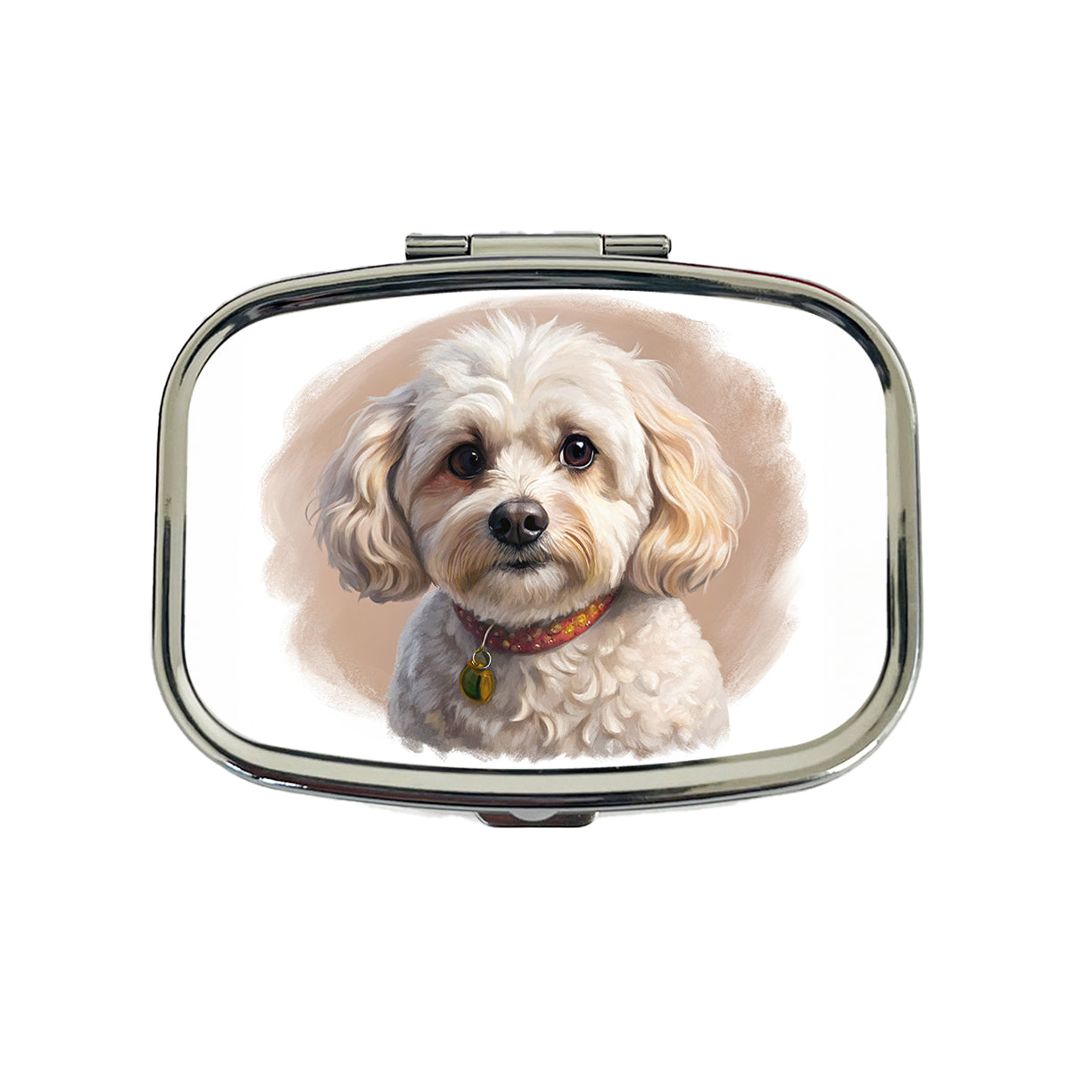 Maltipoo Dog Illustration Travel Pill Box Case