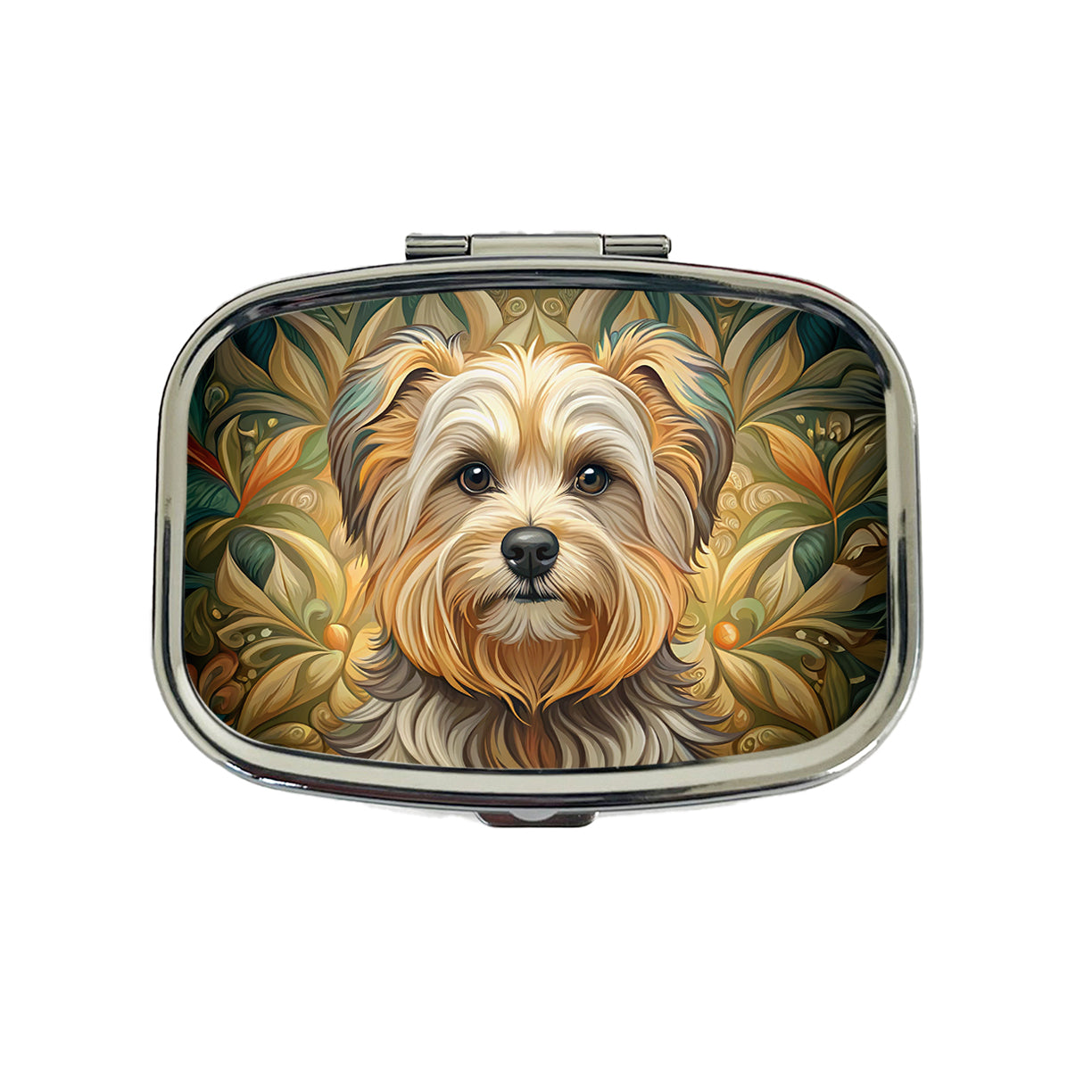 Morkie Dog Art Nouveau Travel Pill Box Case