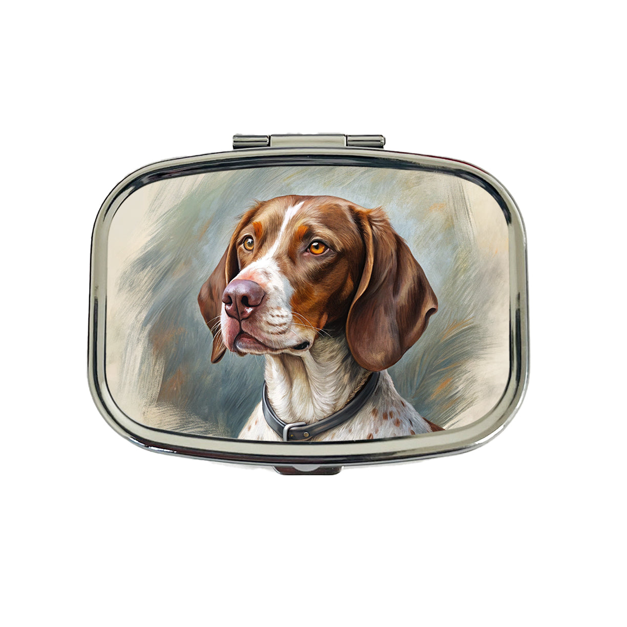 Pointer Dog Illustration Travel Pill Box Case