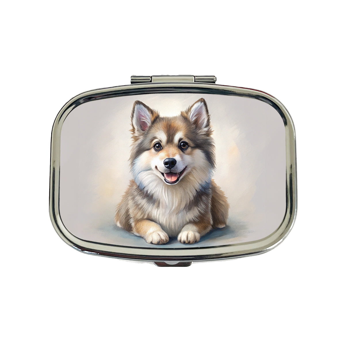 Pomsky Dog Illustration Travel Pill Box Case