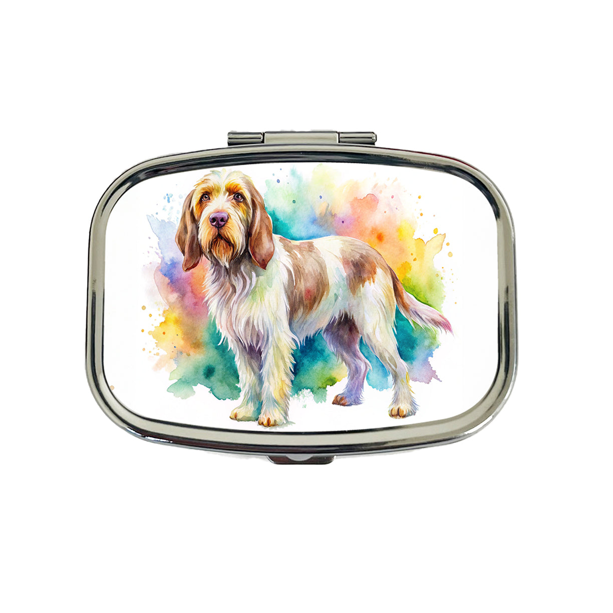Spinone Italiano Dog Watercolor Style Travel Pill Box Case