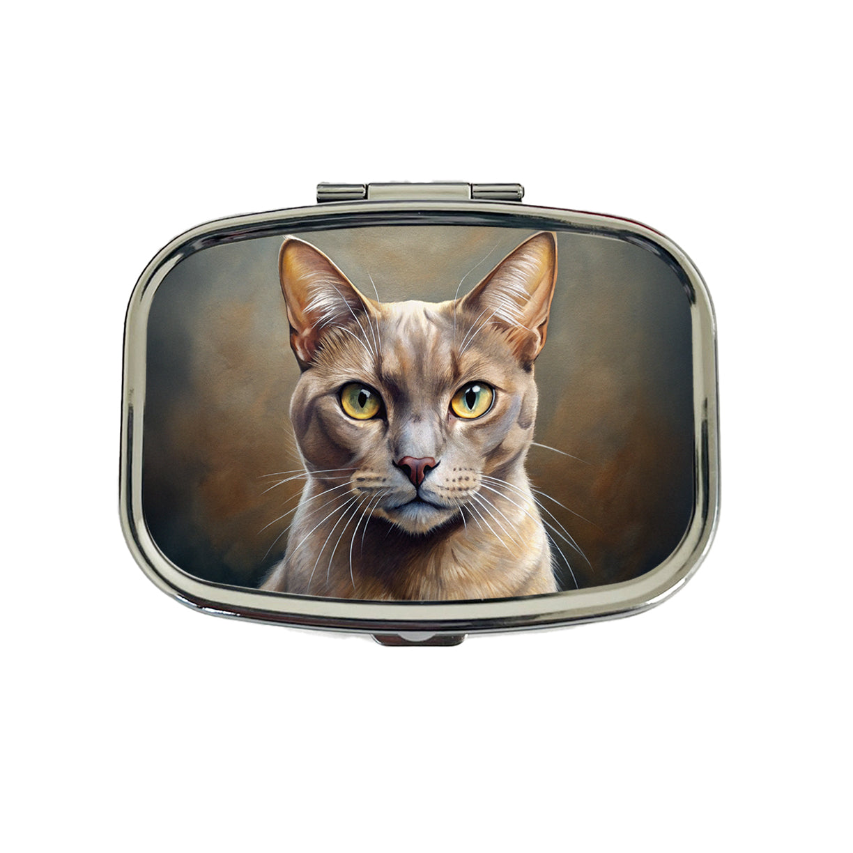Burmese Cat Illustration Travel Pill Box Case