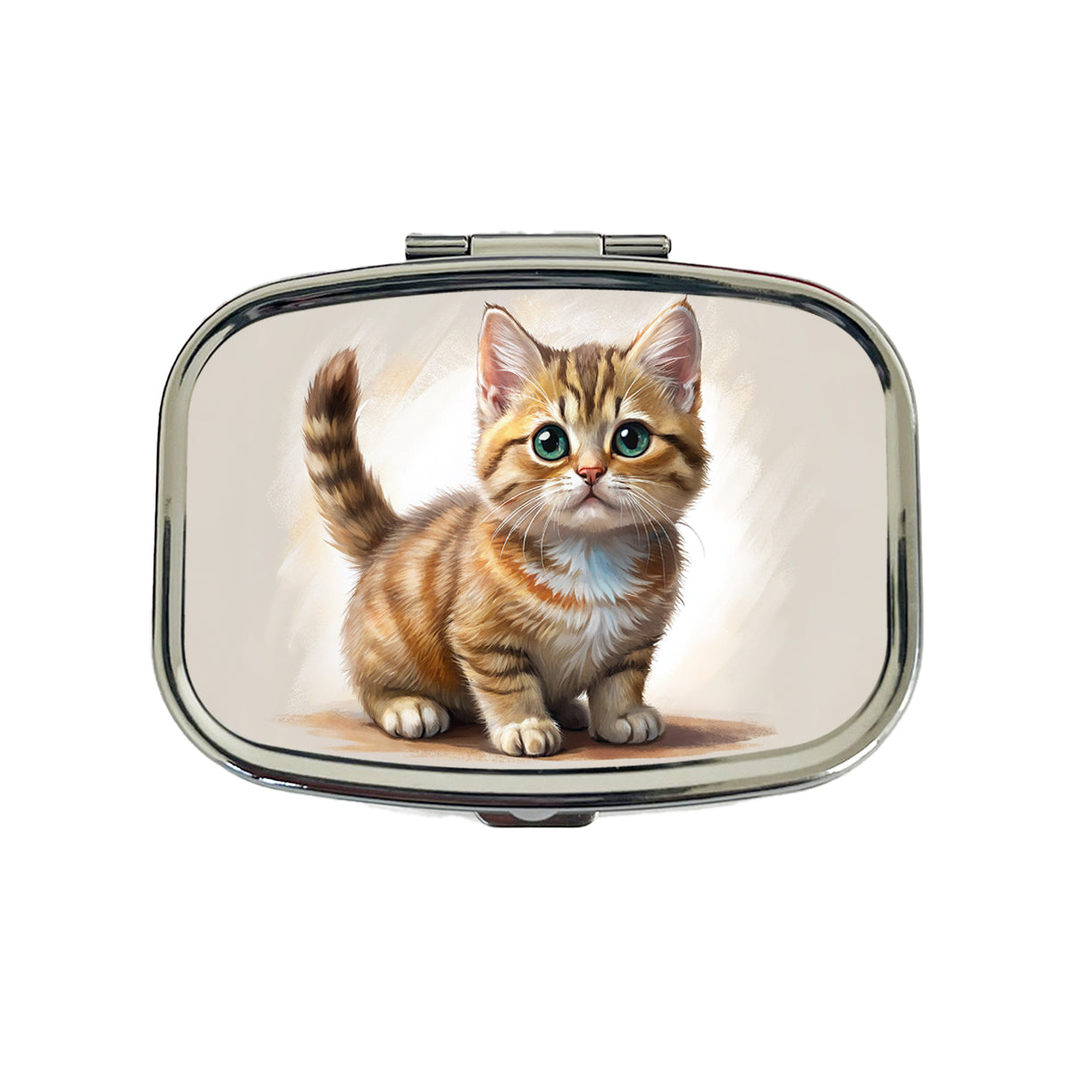 Munchkin Cat Illustration Travel Pill Box Case