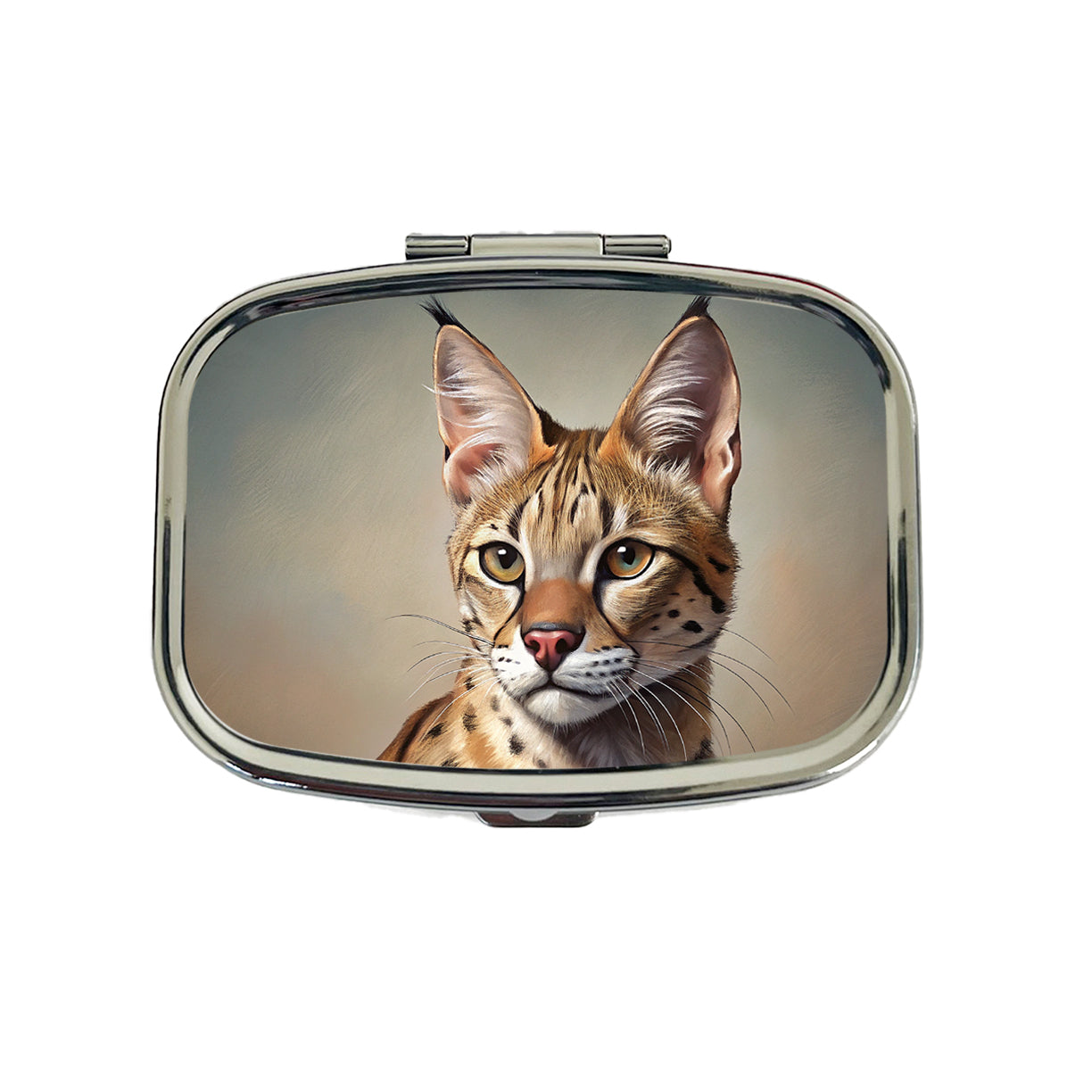Savannah Cat Illustration Travel Pill Box Case