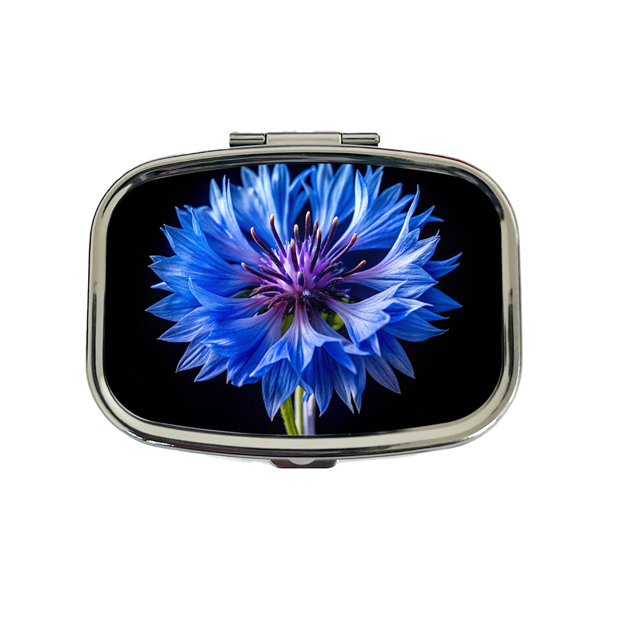 Blue Cornflower Photo Travel Pill Box Case