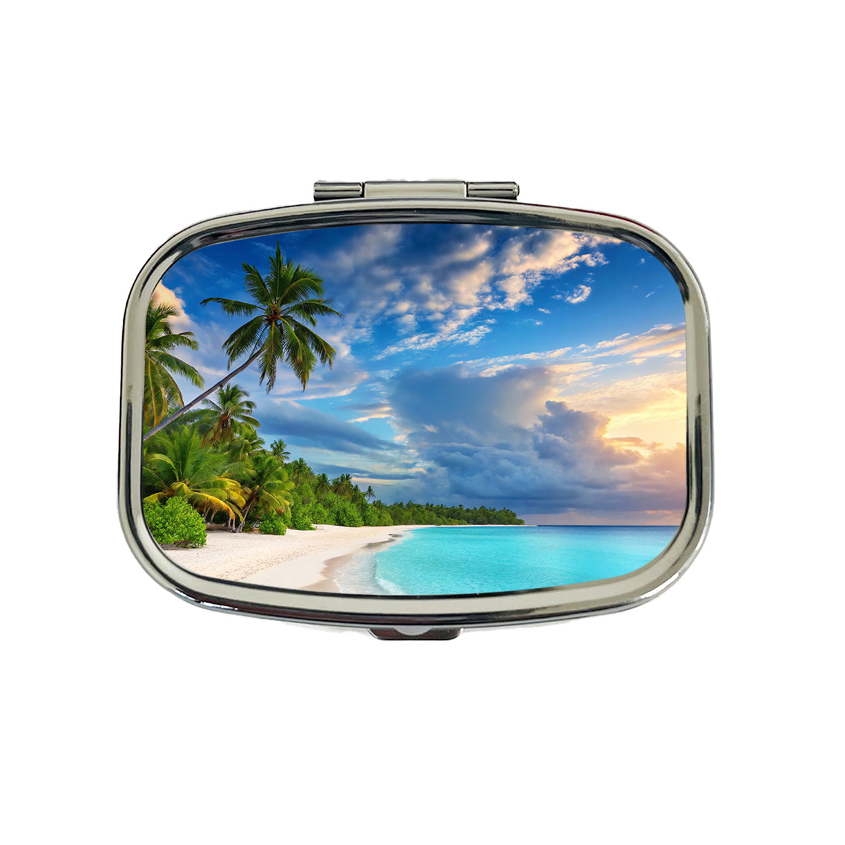 Bali Indonesia Beach Ocean Palm Trees Travel Pill Box Case