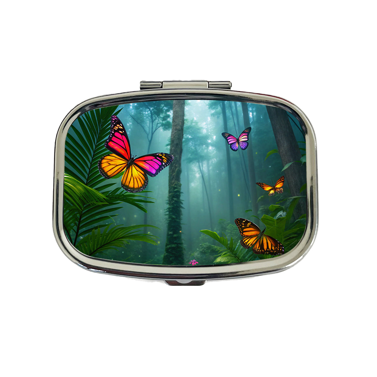 Butterflies In Jungle Forest Travel Pill Box Case