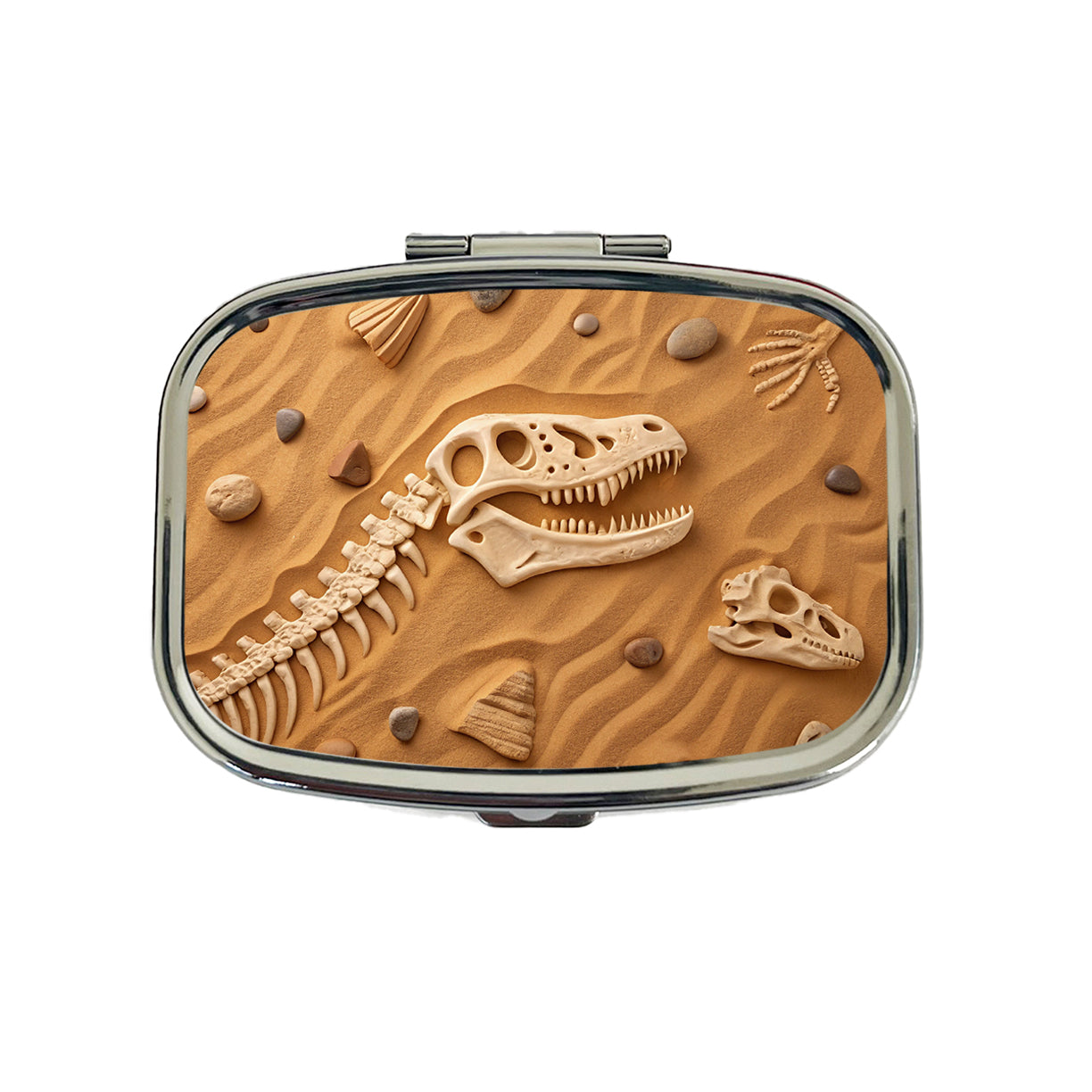 Fossils Dinosaur Bones Travel Pill Box Case
