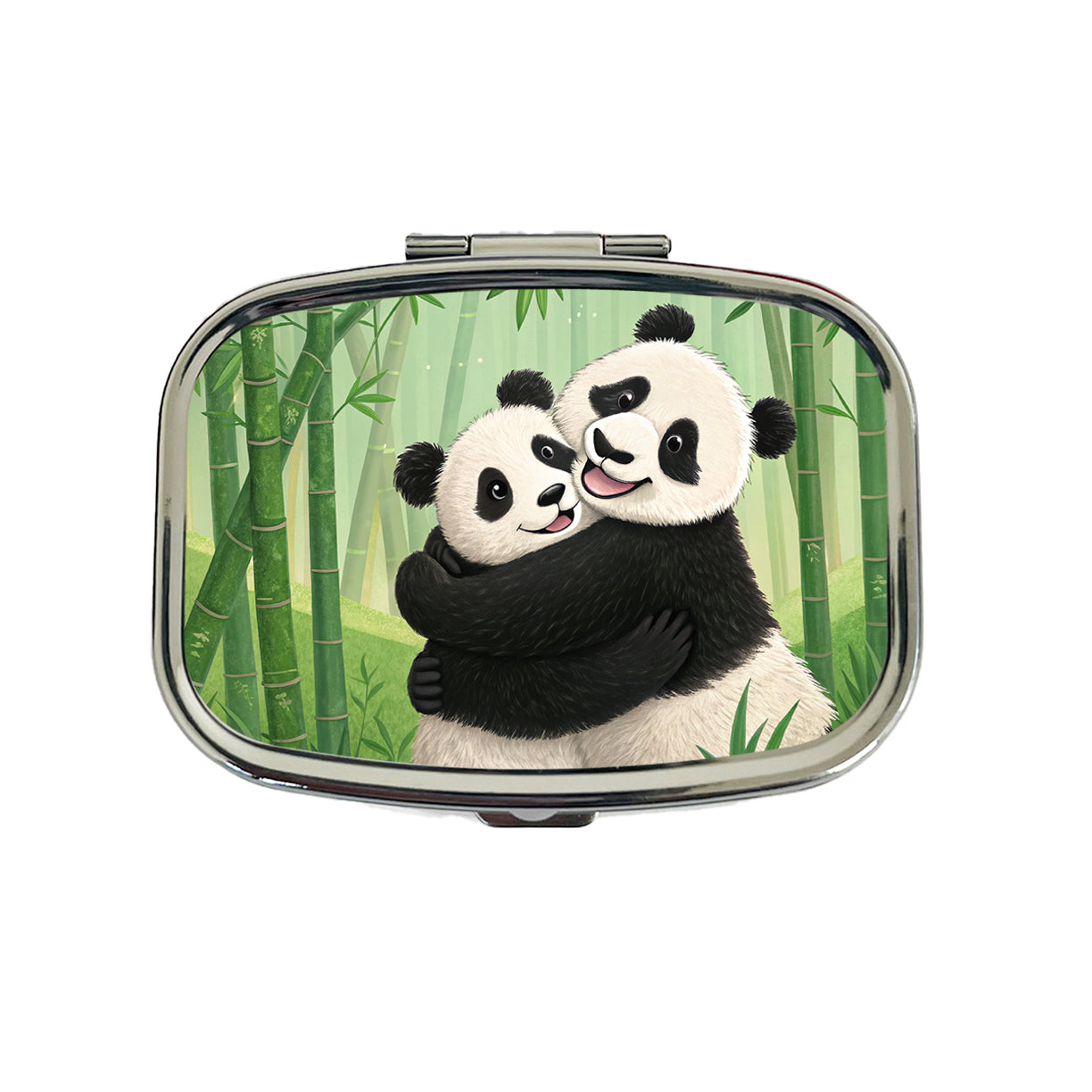 Pandas Hug Love Anniversary Travel Pill Box Case
